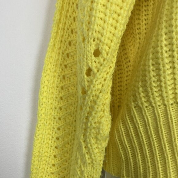 Skies are Blue Yellow 3 Button Cardigan Size Small bold unique colorful - Picture 3 of 9